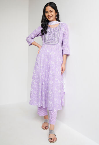 Lilac Floral Flared Suit, Lilac, image 1